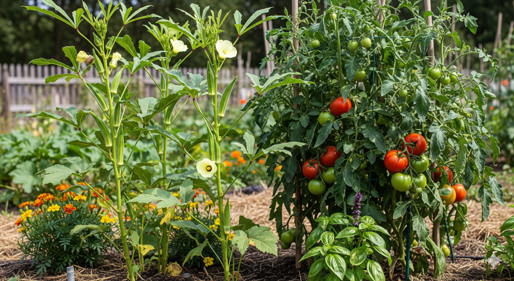 Can Okra and Tomatoes Be Planted Next to Each Other?