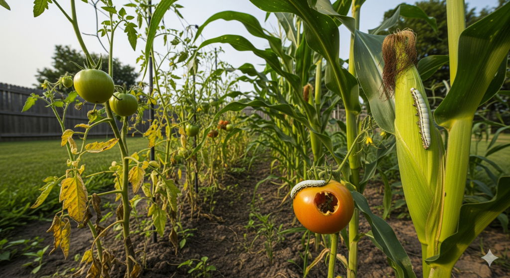 can you plant sweet corn and tomatoes together